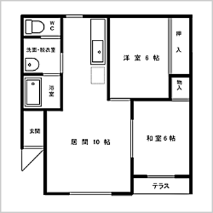 【リバーサイドⅠ】 - 2LDK - 間取り図