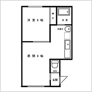 【リバーサイドⅡ】 - 1LDK - 間取り図