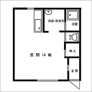 【リバーサイドⅢ】 - 1DK - 間取り図