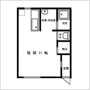 【リバーサイドⅢ】 - 1DK - 間取り図