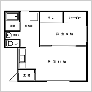 【リバーサイドⅤ】 - 1LDK - 間取り図