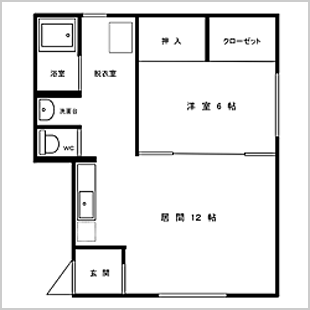 【ミッキーの家Ⅰ・Ⅱ】 - 1LDK - 間取り図