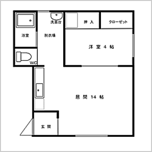 【リバーサイドⅥ】 - 1LDK - 間取り図